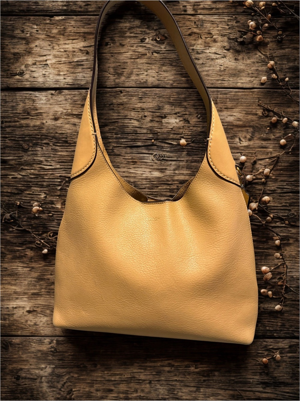 Coach Brooklyn 28 Camel Leather Hobo Bag - Chic Everyday Shoulder Tote